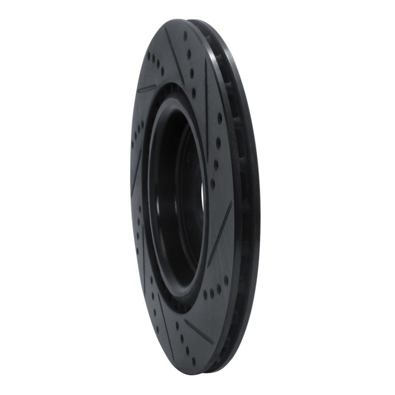 Jaguar I-Pace Brake Rotor (1) - Rear Left - R1 Concepts - Drilled & Slotted - Black - `17-`20